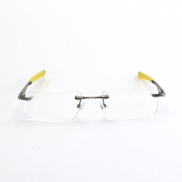 Armação de Óculos Flutuante Sem Aro Wingfold Grafite e Amarelo